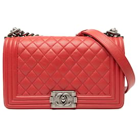 Chanel Rosso Antico Medio Boy Flap in Pelle di Agnello