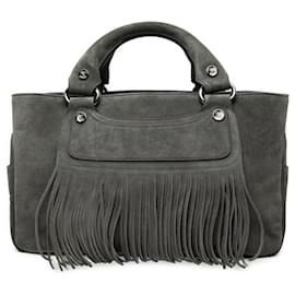 Celine Gray Suede Boogie Fringe Handbag - Céline