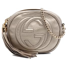 Gucci Mini Metallico Dorato Pelle Grana di Vitello Soho Catena Crossbody