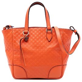 Borsa a tracolla Bree Microguccissima arancione piccola di Gucci