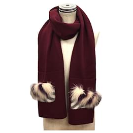 Fendi Schal in Bordeaux aus Wolle