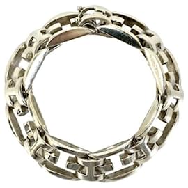Bracelet charm en argent sterling 925 avec motif H vintage d'Hermès