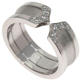 Cartier C2 Diamond Band Ring in 18K White Gold