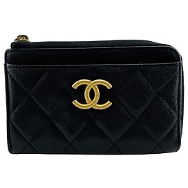 Chanel Matelassé Caviar Skin Coin Case Wallet