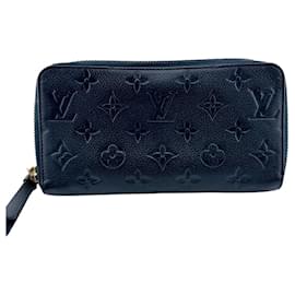 Portafoglio lungo in pelle blu navy Louis Vuitton