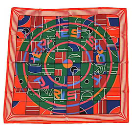 Hermès Seidenschal Carre 90 Rot Multicolore