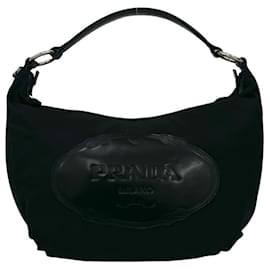 Prada Schwarze Nylon- und Leder-Tasche
