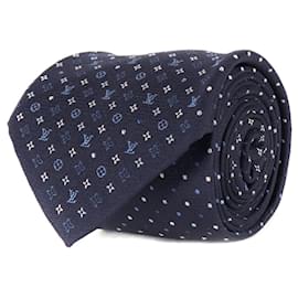 Cravatta in seta blu navy Louis Vuitton