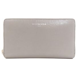 Cartera larga Balenciaga en cuero gris
