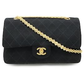 NEW CHANEL QUILTED JERSEY BLACK HANDBAG WITH CONVERTIBLE SHOULDER