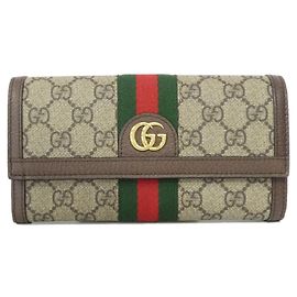 Portafoglio lungo Gucci Ophidia GG Supreme in tela
