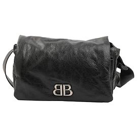 Borsa a Tracolla Balenciaga Monaco BB Pelle Nera