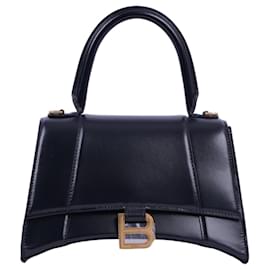Borsa Balenciaga Hourglass in pelle nera