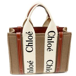 Chloé Chloe Woody Small 2way Tasche aus Filz/Kalbsleder/Canvas