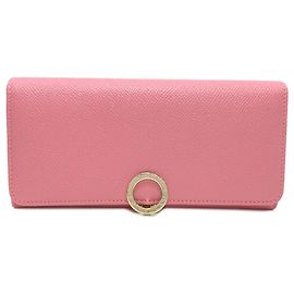 Bulgari Portafoglio lungo in pelle rosa Bvlgari