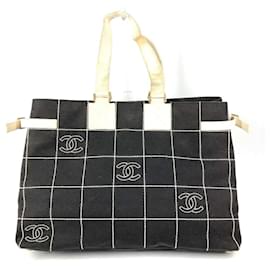 Borsa tote bicolore Chanel con logo CC Coco Mark