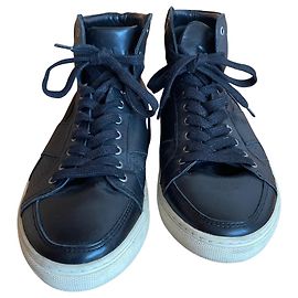 Autre Marque Zapatillas altas IZAC de cuero negro | Estilo urbano chic | Fabricadas en Portugal