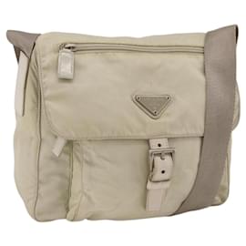 Borsa a Spalla PRADA Nylon Beige Argento Autentica bs33739 - Prada