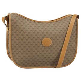 Gucci Bolsa de Ombro Micro GG Supreme PVC Bege Dourado 001 23 1036 Auth gh1782