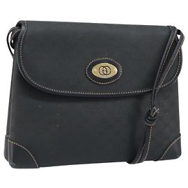 Gucci Borsa a Spalla Micro GG Supreme PVC Nero Oro 007 92 5548 Auth 173860