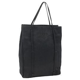 PRADA Bolso de Mano Satén Negro Auth 174000