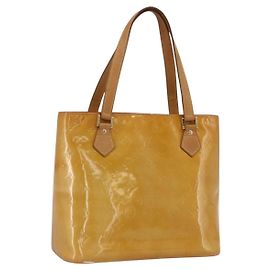 LOUIS VUITTON Borsa a Mano Monogram Vernis Houston Beige M91004 LV Auth ka3023
