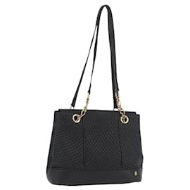 BALLY Borsa a Spalla Trapuntata in Pelle Nera e Oro Auth 160784 - Bally