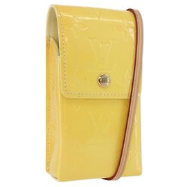 LOUIS VUITTON Estuche para Cigarrillos Vernis Verde Amarillo Lima M91052 LV Auth BA10938