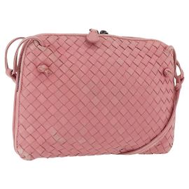 BOTTEGA VENETA INTRECCIATO Borsa a Spalla in Pelle Rosa 245354 Auth gh1823