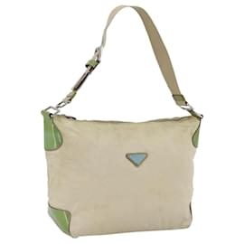 Borsa a Spalla PRADA Nylon Beige Verde Argento Autentica 173997