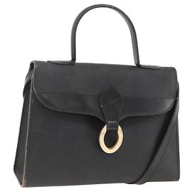 Christian Dior Trotter Canvas Handtasche aus PVC-Leder 2-Wege Gold Schwarz Auth 174047
