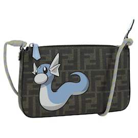 Borsa FENDI Miniryu in tela Zucca FENDI x FRGMT x POKMON Nero Marrone Auth 167070SM