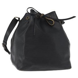 LOUIS VUITTON Bolso de Hombro Petit Noé Epi Negro M44102 LV Auth gh1817