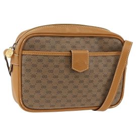 Gucci Borsa a Spalla Micro GG Supreme PVC Beige Oro 007 104 0098 Auth 174093