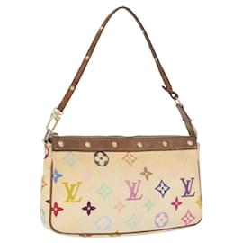 LOUIS VUITTON Pochette Accessoires Multicolore Pouch Bianco M92649 Auth LNZ992