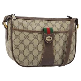 Gucci Borsa GG Supreme Web Sherry Line in PVC beige e rosso 89 02 032 Auth ka2995