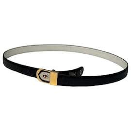 Vintage Gucci GG Ledergürtel schwarz