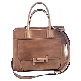 Borsa Tote Double T in Camoscio di Tod's