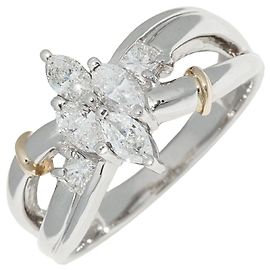 Autre Marque Anello in diamante Pt900 Au750