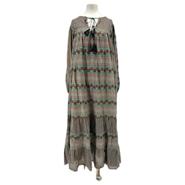 Langes bedrucktes Baumwollkleid - Antik Batik
