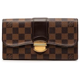 Louis Vuitton Brown Damier Ebene Sistina Portefeuille Wallet