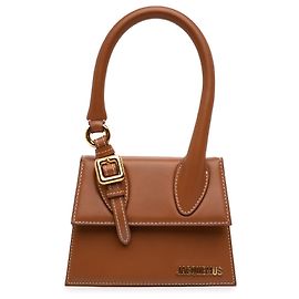 Jacquemus Bolsa de couro marrom Le Chiquito Moyen Boucle