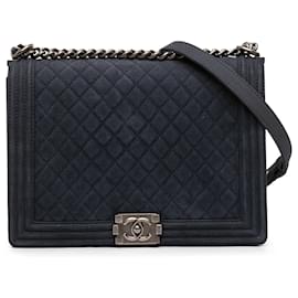 Chanel Blu Grande Flap Boy in Caviar Iridescente