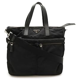 Borsa tote 2 in 1 in nylon e pelle Prada