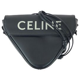 Céline Celine Schultertasche aus Leder mit Dreieckslogo