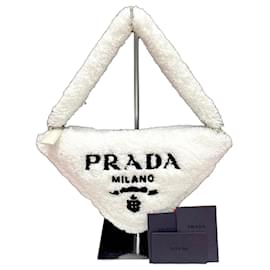 Borsa a mano in spugna Triangle di Prada