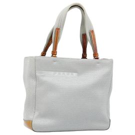 Borsa sportiva PRADA in nylon argento Auth BSZ195