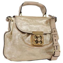 Chloé Borsa a mano in pelle Chloe Elsie 2 vie oro Auth 170081