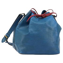 LOUIS VUITTON Bolsa de Ombro Petit Noé Bicolor Epi Vermelho Castelhano Azul Auth BA10999