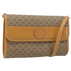 Gucci Borsa a Spalla Micro GG Supreme PVC Beige Oro 004 89 1041 Auth ka3102